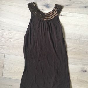 Brown halter top with stunning beading